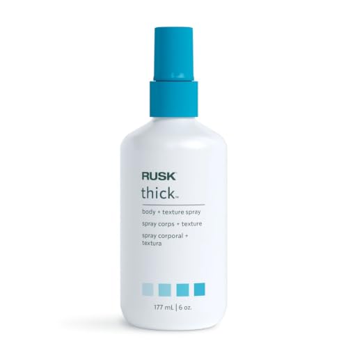 RUSK Thick Body & Texture Spray, Thickening Hair Volumizer, 6 oz | Strength, Body and Lift for Fine, Limp & Thin Strands, Boosts Fullness, Shine & Manageability, Lightweight Non-Aerosol Mist