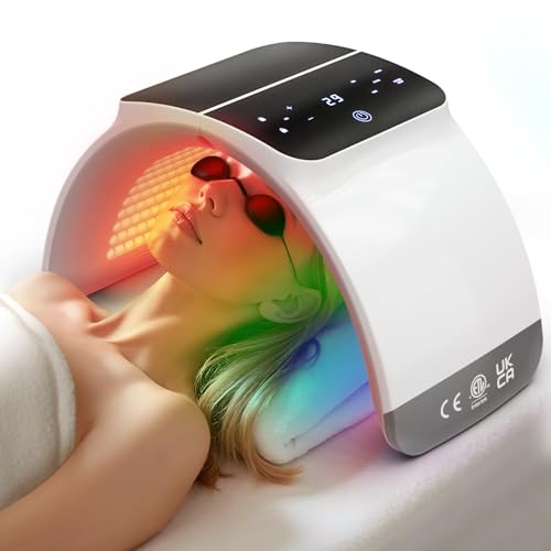 BestQool LED Mask Photon LED Light Therapy - 6 Colors with Near Infrared Light LED Face Mask for Skin Rejuvenation SPA Facial Body Skin Care Beauty Salon Device
