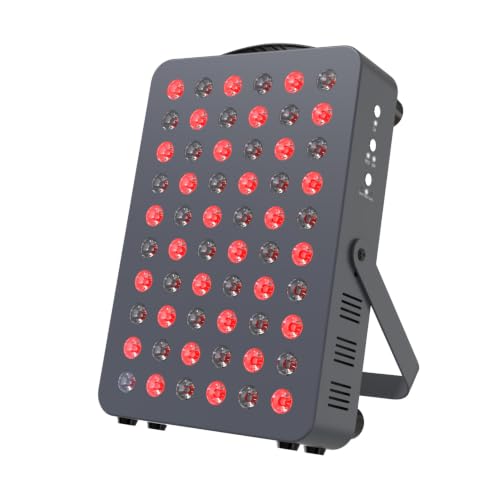 Hooga Red Light Therapy Panel – 660nm Red & 850nm Near Infrared Light Therapy Device, LED Light Therapy Lamp for Face & Body, 60 LEDs, Timer, Stand, Carrying Handle – HG300