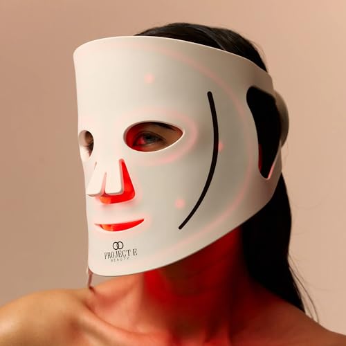 Project E Beauty LumaLux Face | Pro LED Light Therapy Mask 800 LEDs | 7 + 2 Colors 460nm ~1072nm | Red + Infrared + Deep Infrared High Power LED Face Mask (Lumalux Face)