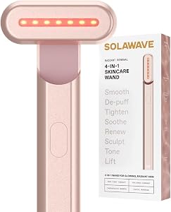 Solawave 4-in-1 Red Light Therapy Wand for Face & Neck | Beauty Device with Galvanic C