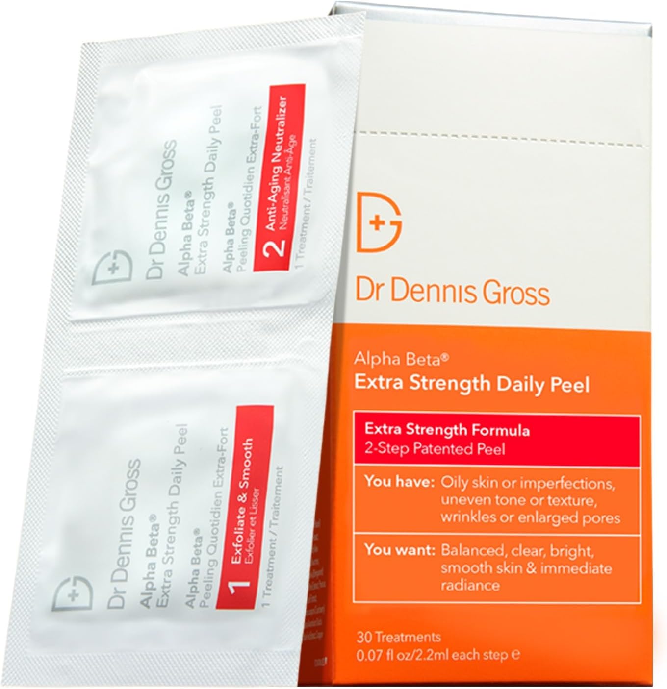 Dr. Dennis Gross Alpha Beta Extra Strength Daily Peel: for Oily Skin, Uneven Tone or Texture, Wrinkles or Enlarged Pores (...
