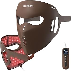 Zeepeak 3D LED Red Light Therapy Mask for Face, FDA-Cleared, 360 LEDs, Anti-Aging & Bl