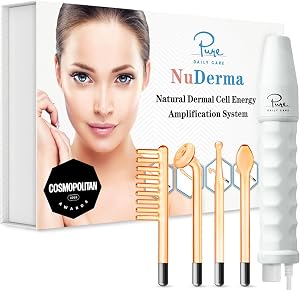 Pure Daily Care NuDerma Handheld Skin Therapy Wand Machine w/Neon – Anti-Aging - Skin Tigh
