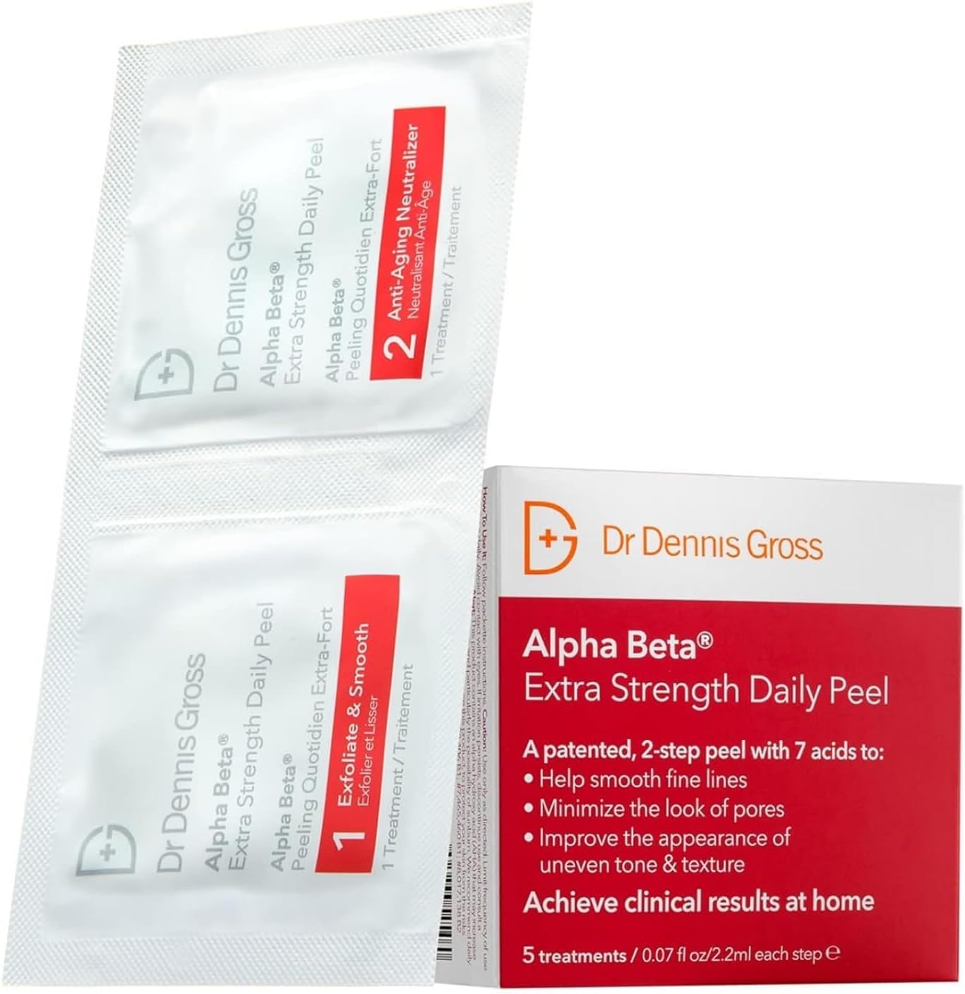 Dr. Dennis Gross Alpha Beta Extra Strength Daily Peel – 2-Step Exfoliating Pads for Enhanced Anti-Aging, Smoother Skin, an...