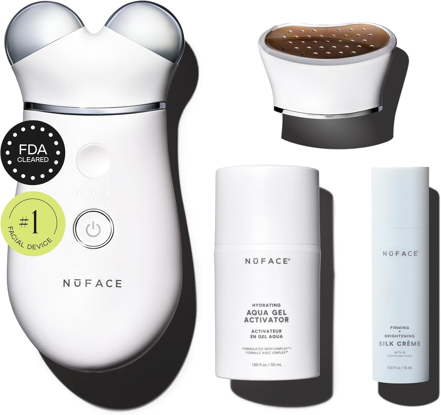 NUFACE Trinity+ Microcurrent Facial Device + LED Red Light Wrinkle Reducer, FDA-Cleared - Red Light Therapy for Face & Nec...