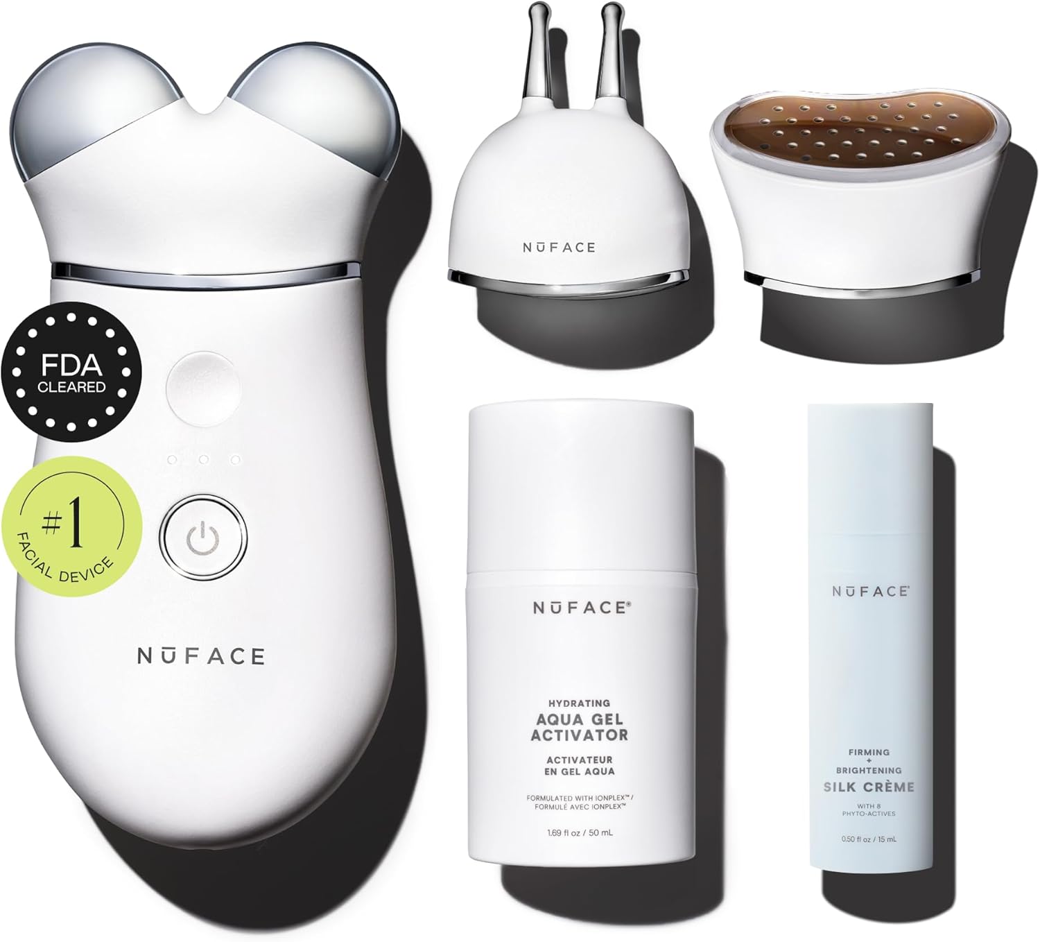 NuFACE Trinity+ Microcurrent Facial Device, Wrinkle Reducer + Effective Lip & Eye Attachment - FDA Cleared Face Toning Dev...