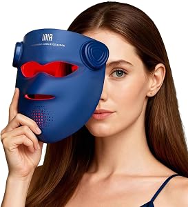 INIA Glow 4D Wireless Red Light Therapy Mask for face – Dual NIR, 320 LEDs, 4 Modes, Under
