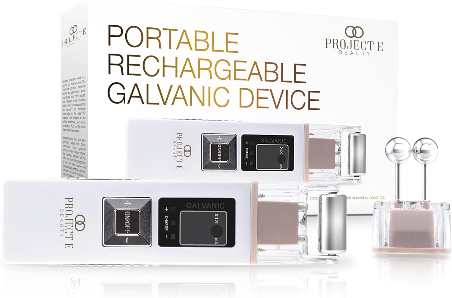 Project E Beauty Portable Rechargeable Galvanic Device | Skin Care Reduce Wrinkles Skin Tightening Firming Fine Lines Desi...