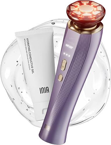 INIA Flare 3-in-1 Microcurrent Facial Device Red Light Therapy for Fac — Our hands-on testing setup for best microcurrent device f