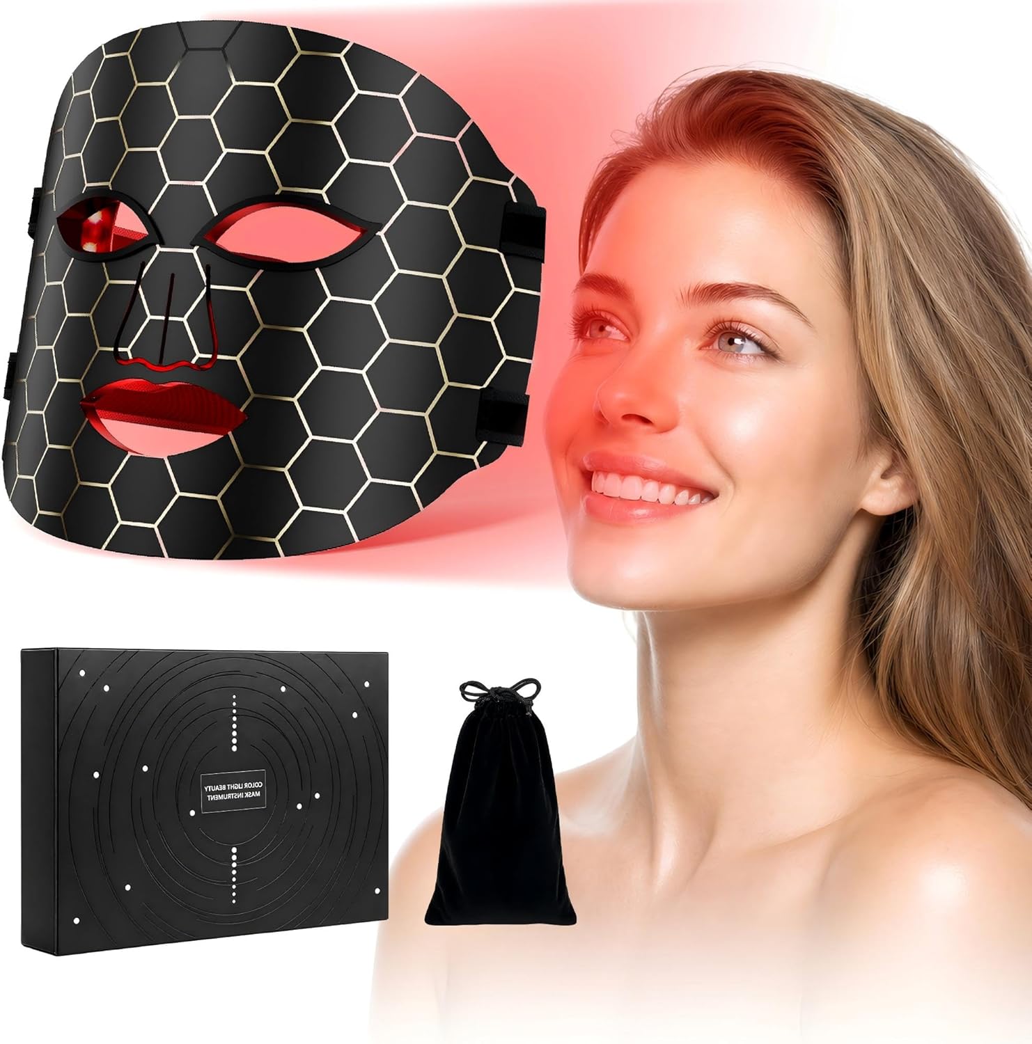 LED Face Mask, 7 Light Modes, Flexible Silicone