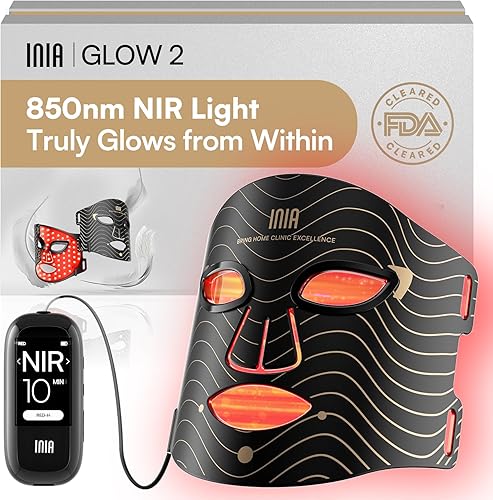 INIA Red Light Therapy Mask for Face – 4 Light Modes with 850nm NIR, R — Build quality and design details up close